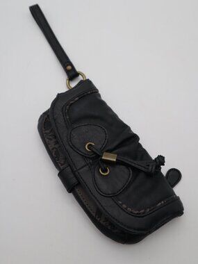 Nica Vegan Leather Wristlet Purse Wallet for Women Black Boho